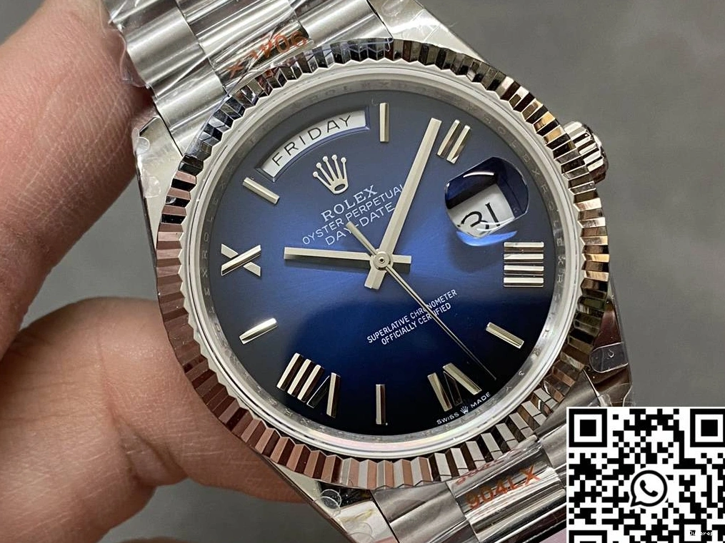 Rolex Steel Blue QF Day v5 Tungsten Date Deep Dial Factory 228239-0076 0227